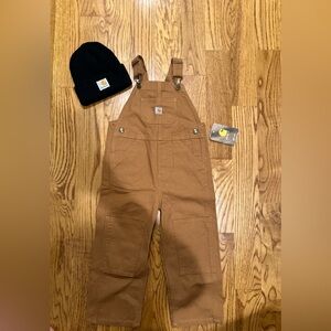 Carhartt overall and beanie kids